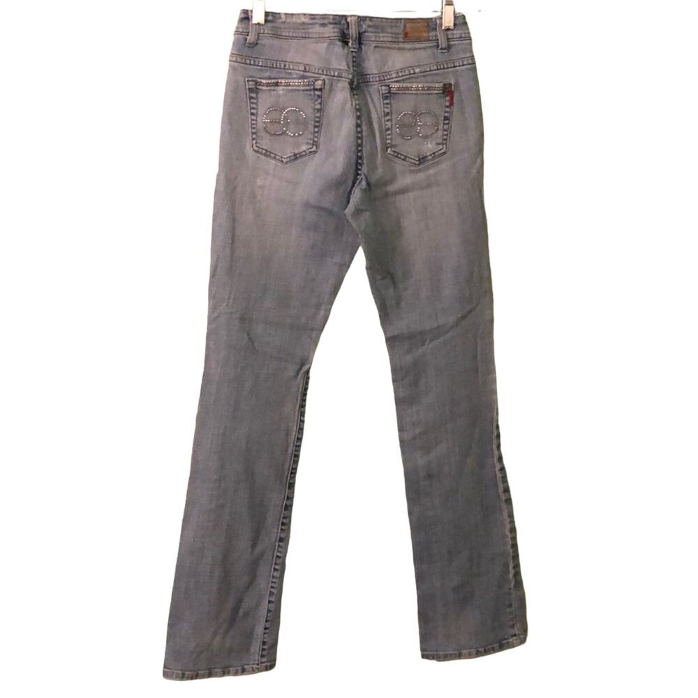 Ecko red Denim Foundry  Distressed Bootcut Jeans Size 5 Studded Pockets Y2K